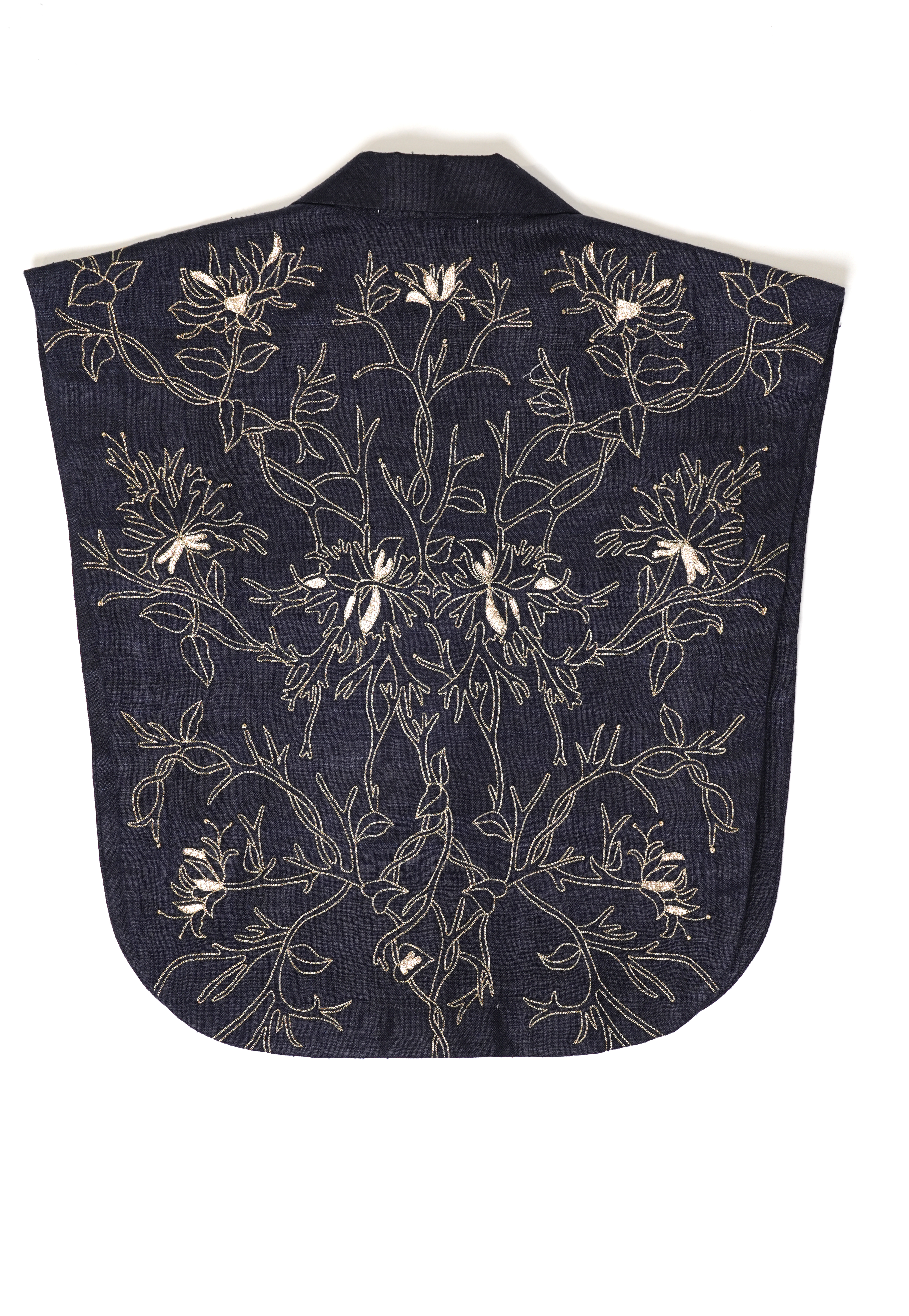 Dark Blue Embroidered Crop top - cloth image 1